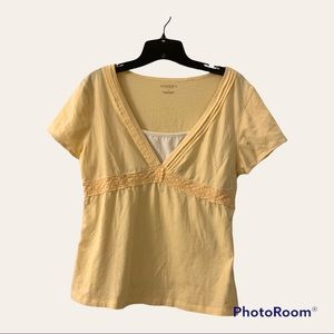 Sonoma Yellow Empire Waist Top Size Large